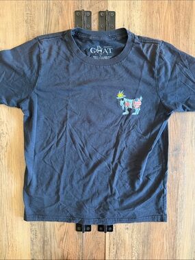 GOAT Kids' Navy Short-Sleeve Tee with Colorful Goat Motif